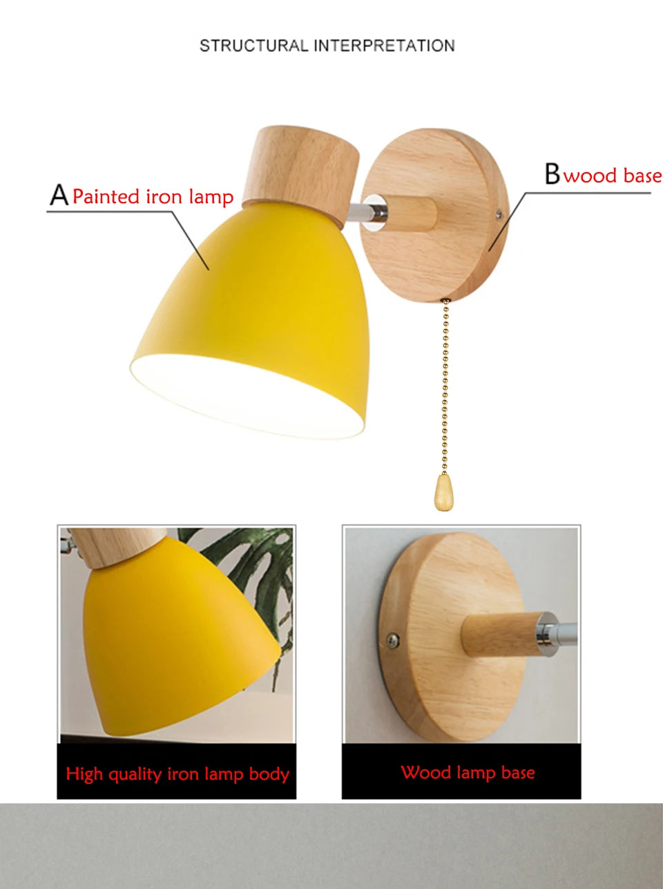 Candeeiro WallGlow Nórdico – Luz Decorativa com Cabeça Ajustável E27