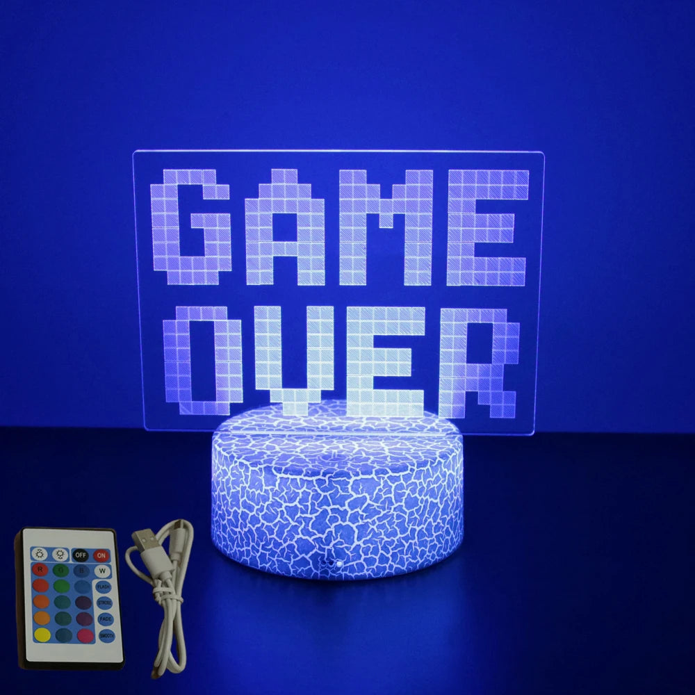 NextGlow Lâmpada Gamer 3D RGB – Iluminação LED para Setup Infantil ou Quarto Gaming