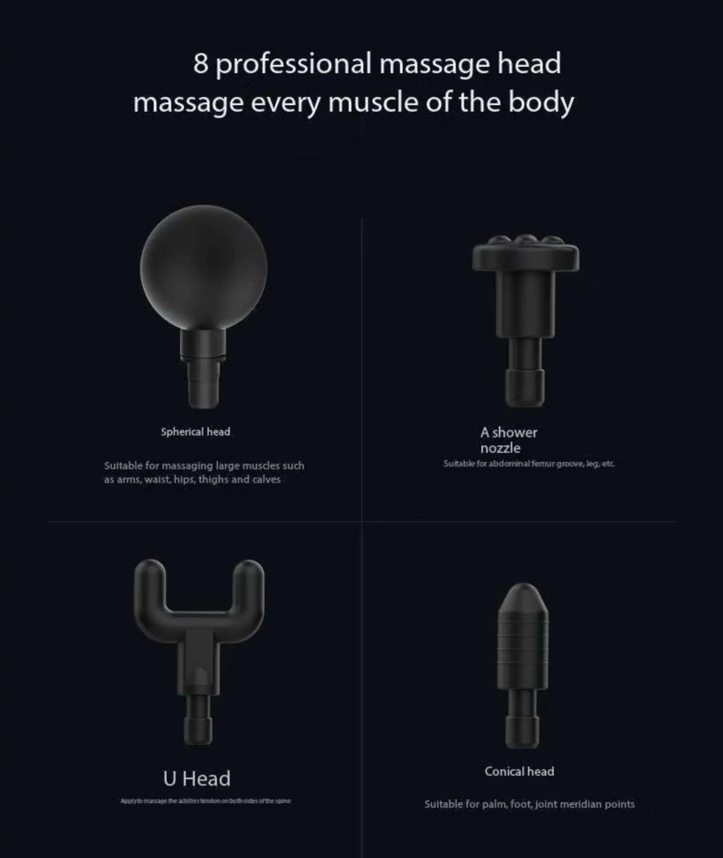 Lenovo PulseRecover Pistola de Massagem Muscular 8 Pontas – Ecrã LED e Alívio Profundo Pós-Treino