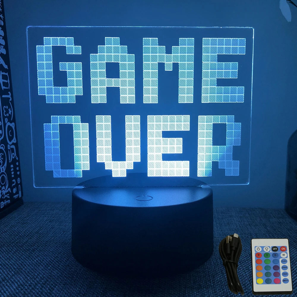NextGlow Lâmpada Gamer 3D RGB – Iluminação LED para Setup Infantil ou Quarto Gaming