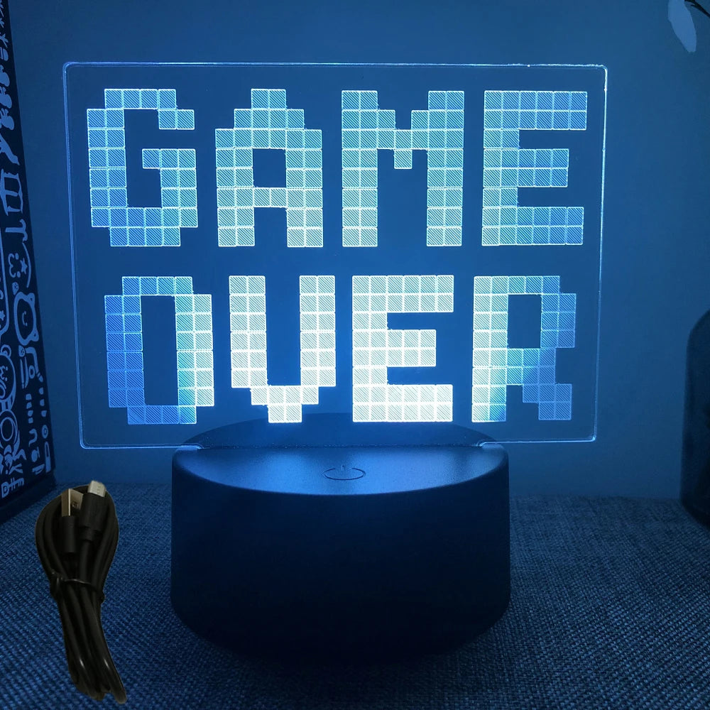 NextGlow Lâmpada Gamer 3D RGB – Iluminação LED para Setup Infantil ou Quarto Gaming