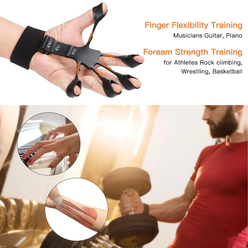 Kit PowerGrip Flex 5-120kg – Fortalecedor Ajustável com Expansor de Dedos