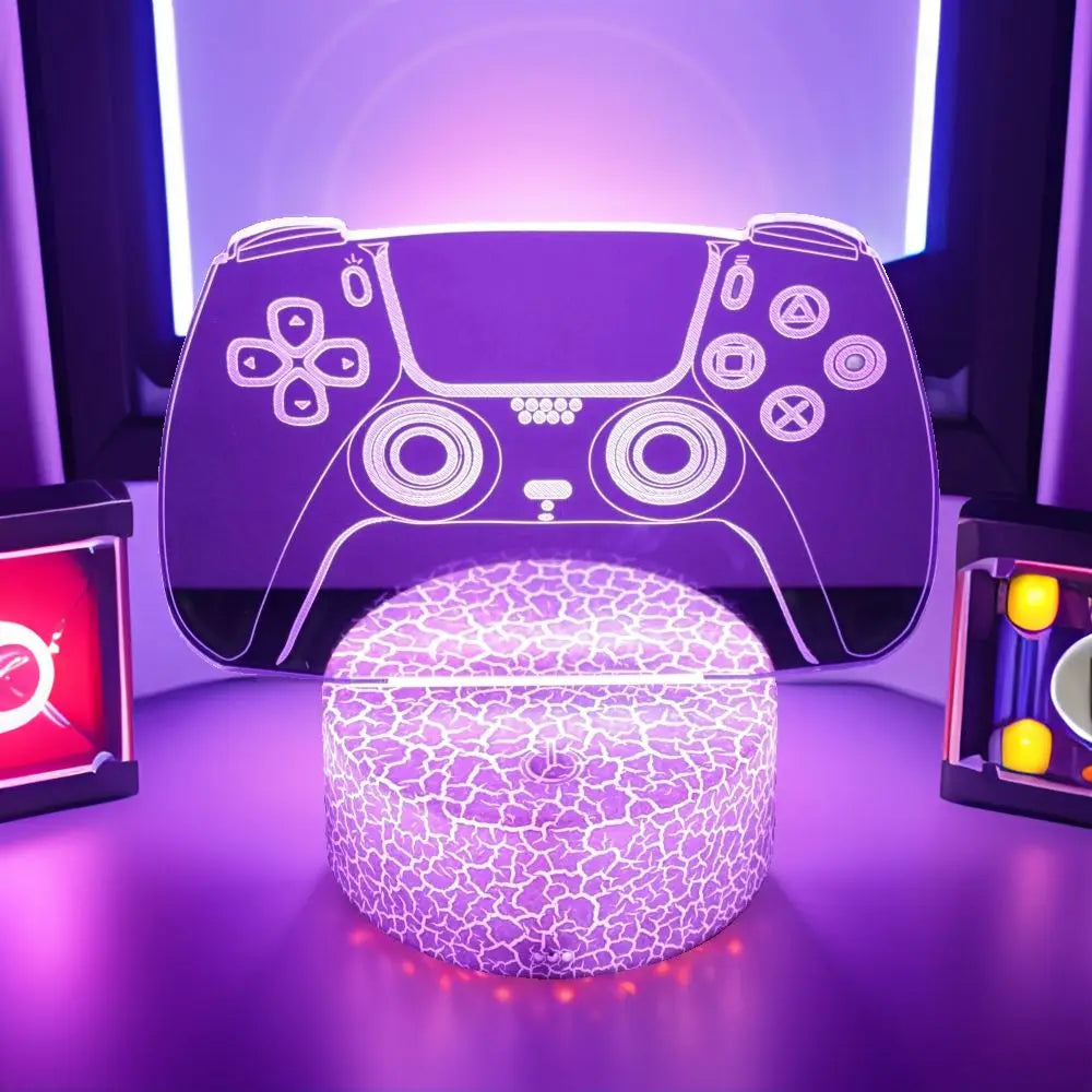 NextGlow Lâmpada Gamer 3D RGB – Iluminação LED para Setup Infantil ou Quarto Gaming