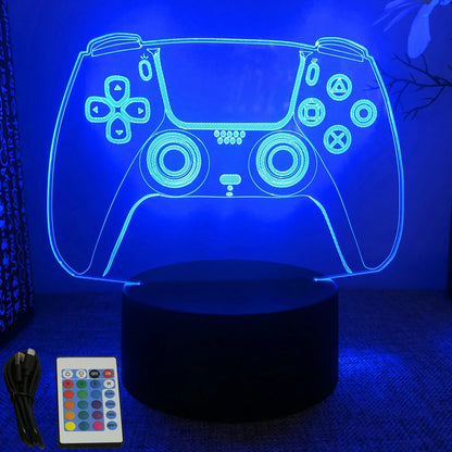 NextGlow Lâmpada Gamer 3D RGB – Iluminação LED para Setup Infantil ou Quarto Gaming