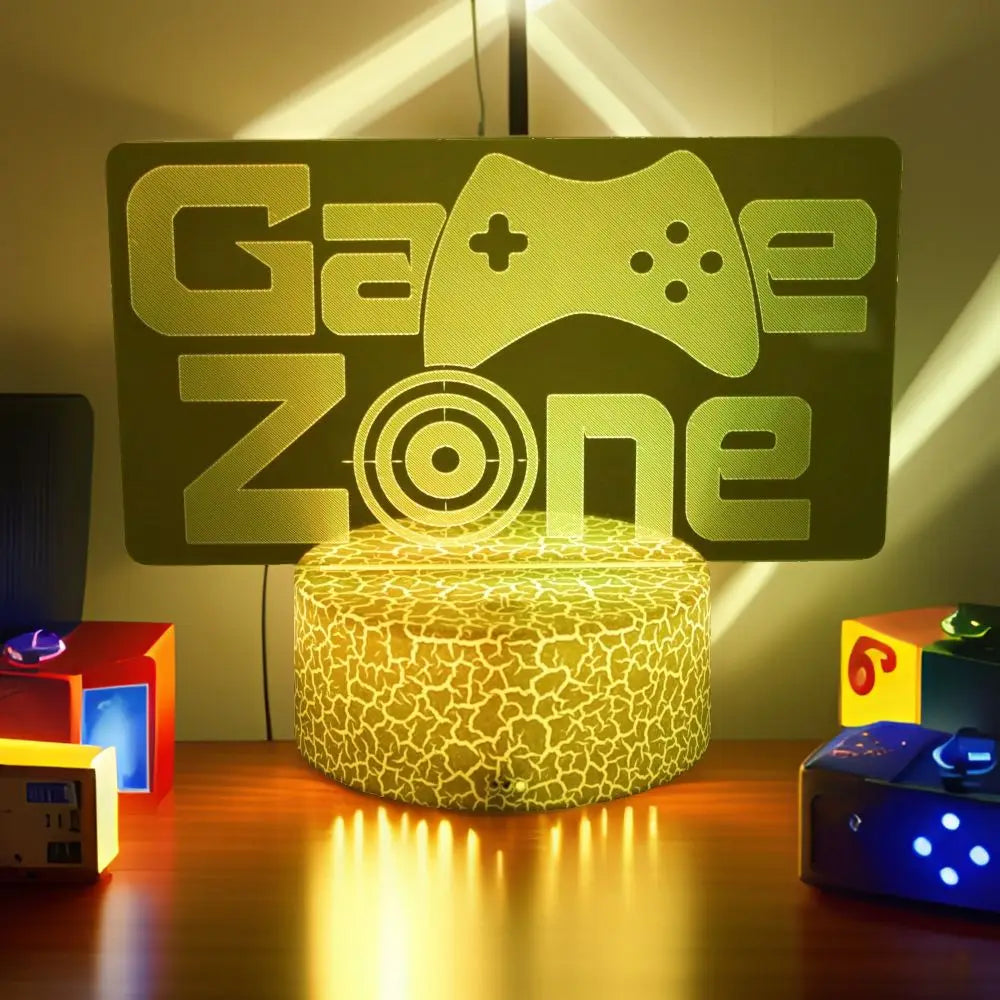 NextGlow Lâmpada Gamer 3D RGB – Iluminação LED para Setup Infantil ou Quarto Gaming