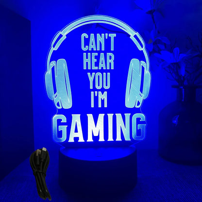 NextGlow Lâmpada Gamer 3D RGB – Iluminação LED para Setup Infantil ou Quarto Gaming