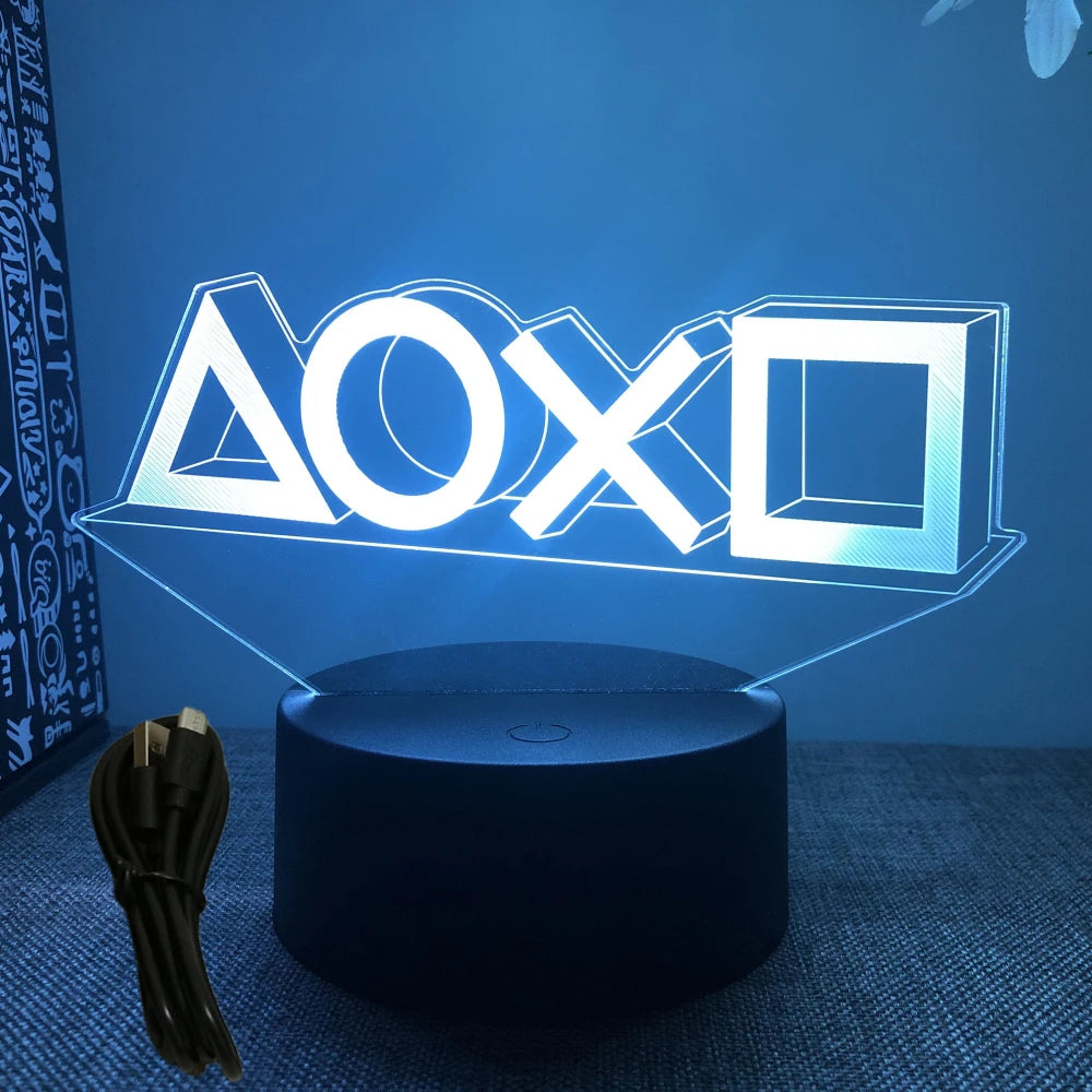 NextGlow Lâmpada Gamer 3D RGB – Iluminação LED para Setup Infantil ou Quarto Gaming