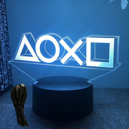 NextGlow Lâmpada Gamer 3D RGB – Iluminação LED para Setup Infantil ou Quarto Gaming