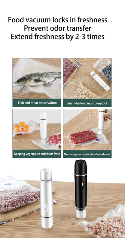 Seladora FreshSeal Mini – Portátil USB para Alimentos a Vácuo