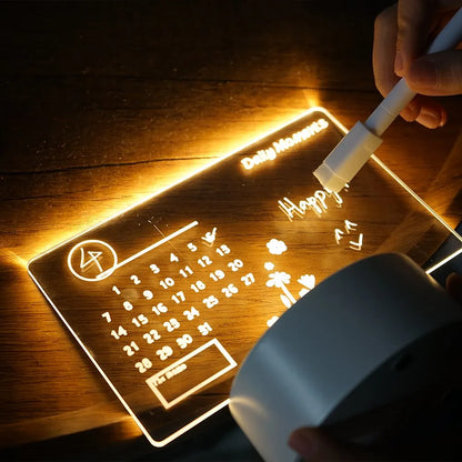 Quadro LightNote LED – Mensagens Reescrevíveis com Luz Suave USB