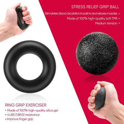 Kit PowerGrip Flex 5-120kg – Fortalecedor Ajustável com Expansor de Dedos