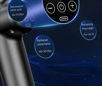 Lenovo PulseRecover Pistola de Massagem Muscular 8 Pontas – Ecrã LED e Alívio Profundo Pós-Treino