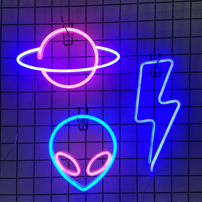 NeonSoba Placa Decorativa LED USB/Bateria – Luz Ambiente para Eventos, Quarto ou Sala de Jogos