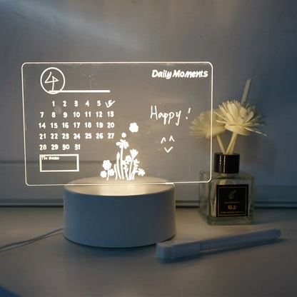 Quadro LightNote LED – Mensagens Reescrevíveis com Luz Suave USB