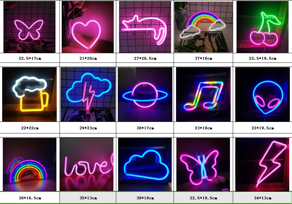 NeonSoba Placa Decorativa LED USB/Bateria – Luz Ambiente para Eventos, Quarto ou Sala de Jogos