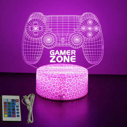NextGlow Lâmpada Gamer 3D RGB – Iluminação LED para Setup Infantil ou Quarto Gaming