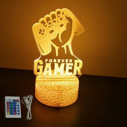 NextGlow Lâmpada Gamer 3D RGB – Iluminação LED para Setup Infantil ou Quarto Gaming