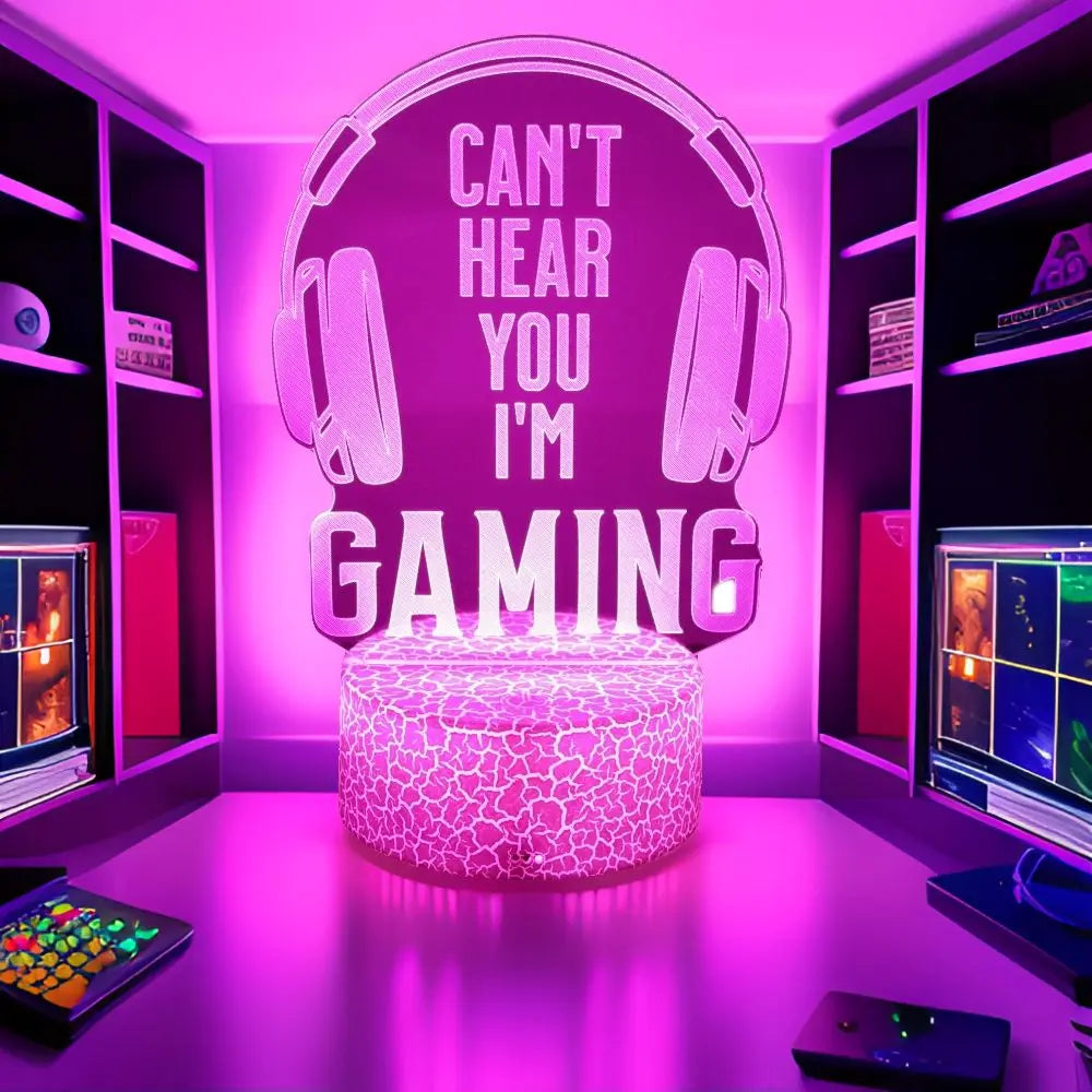NextGlow Lâmpada Gamer 3D RGB – Iluminação LED para Setup Infantil ou Quarto Gaming