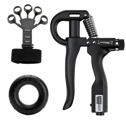 Kit PowerGrip Flex 5-120kg – Fortalecedor Ajustável com Expansor de Dedos