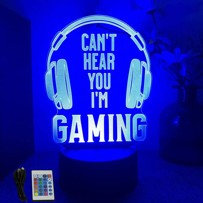 NextGlow Lâmpada Gamer 3D RGB – Iluminação LED para Setup Infantil ou Quarto Gaming