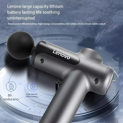 Lenovo PulseRecover Pistola de Massagem Muscular 8 Pontas – Ecrã LED e Alívio Profundo Pós-Treino