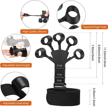 Kit PowerGrip Flex 5-120kg – Fortalecedor Ajustável com Expansor de Dedos