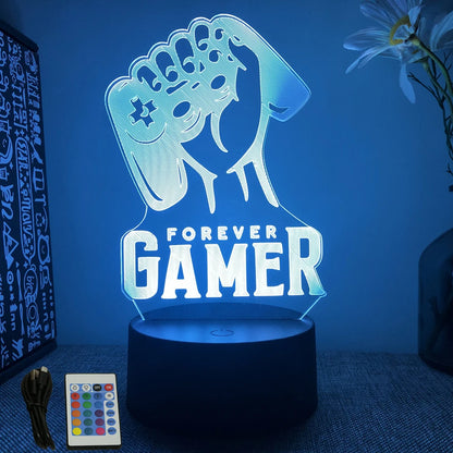 NextGlow Lâmpada Gamer 3D RGB – Iluminação LED para Setup Infantil ou Quarto Gaming