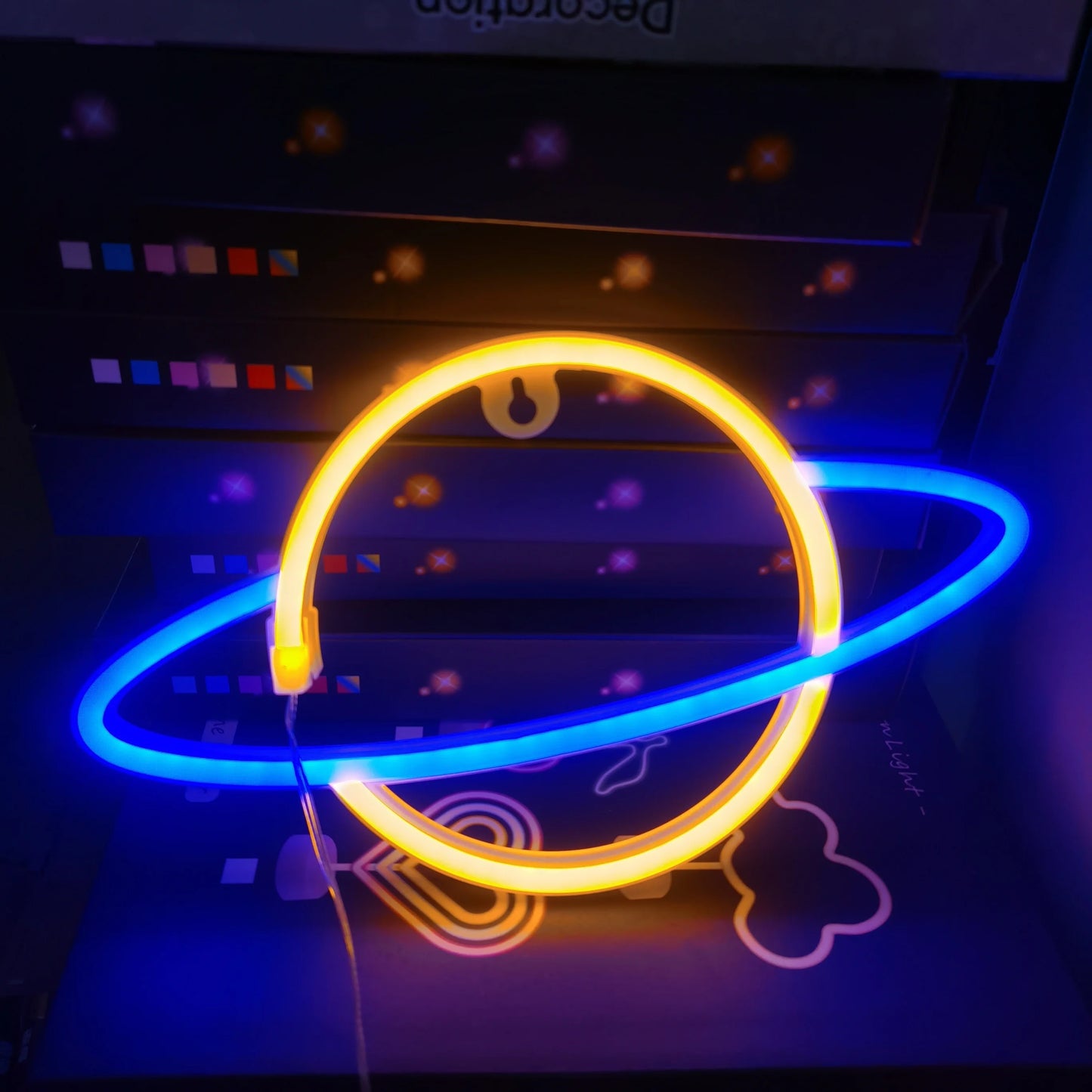 NeonSoba Placa Decorativa LED USB/Bateria – Luz Ambiente para Eventos, Quarto ou Sala de Jogos