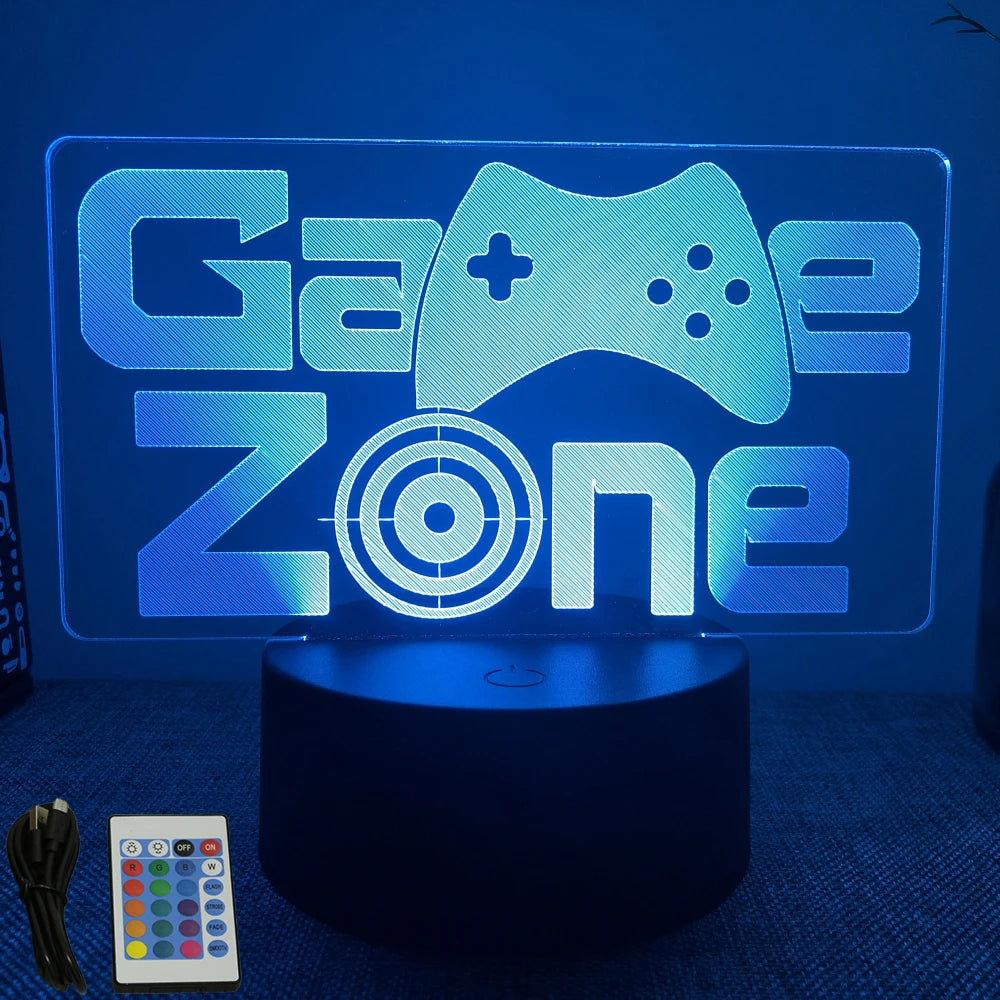 NextGlow Lâmpada Gamer 3D RGB – Iluminação LED para Setup Infantil ou Quarto Gaming
