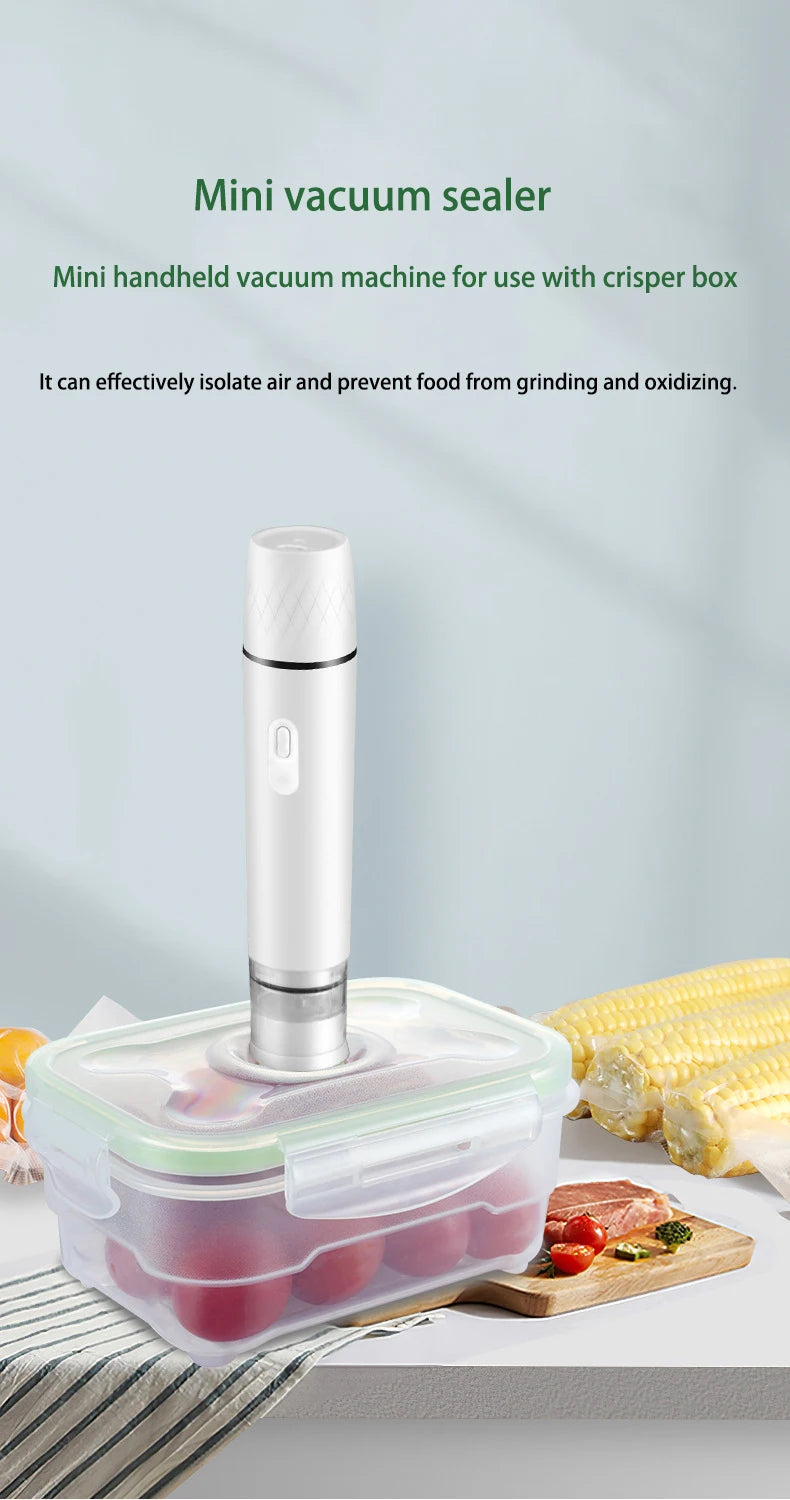 Seladora FreshSeal Mini – Portátil USB para Alimentos a Vácuo