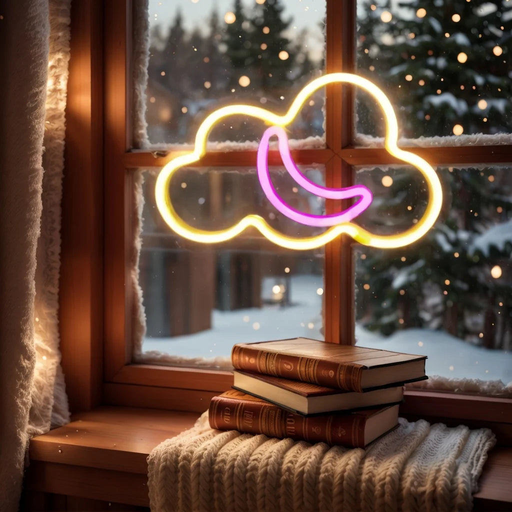 NeonSoba Placa Decorativa LED USB/Bateria – Luz Ambiente para Eventos, Quarto ou Sala de Jogos