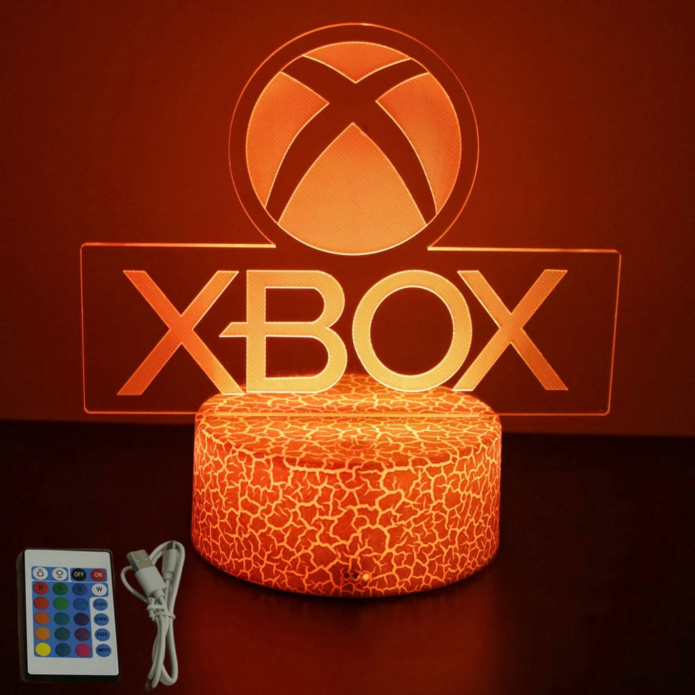 NextGlow Lâmpada Gamer 3D RGB – Iluminação LED para Setup Infantil ou Quarto Gaming