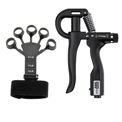Kit PowerGrip Flex 5-120kg – Fortalecedor Ajustável com Expansor de Dedos