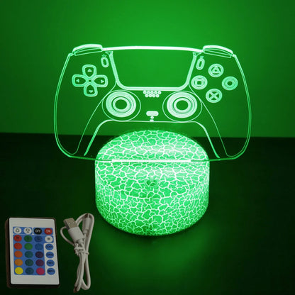 NextGlow Lâmpada Gamer 3D RGB – Iluminação LED para Setup Infantil ou Quarto Gaming