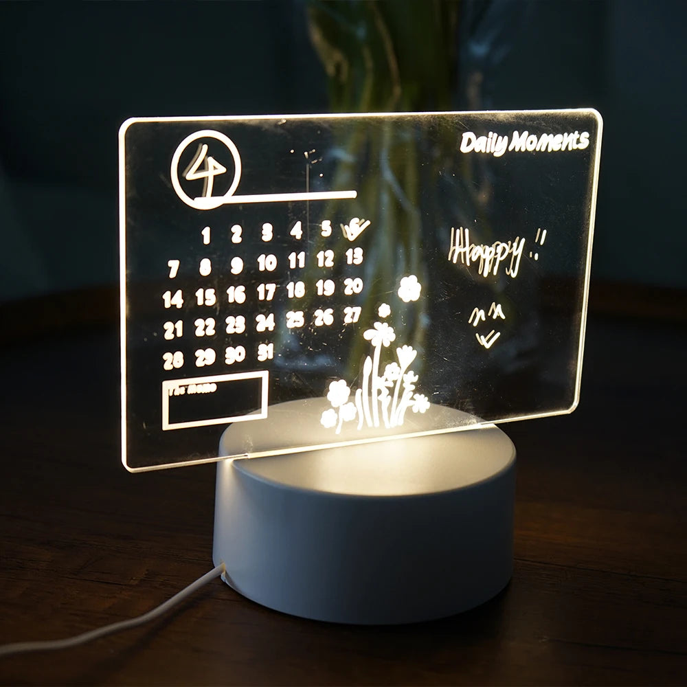 Quadro LightNote LED – Mensagens Reescrevíveis com Luz Suave USB