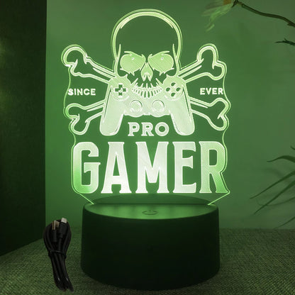 NextGlow Lâmpada Gamer 3D RGB – Iluminação LED para Setup Infantil ou Quarto Gaming