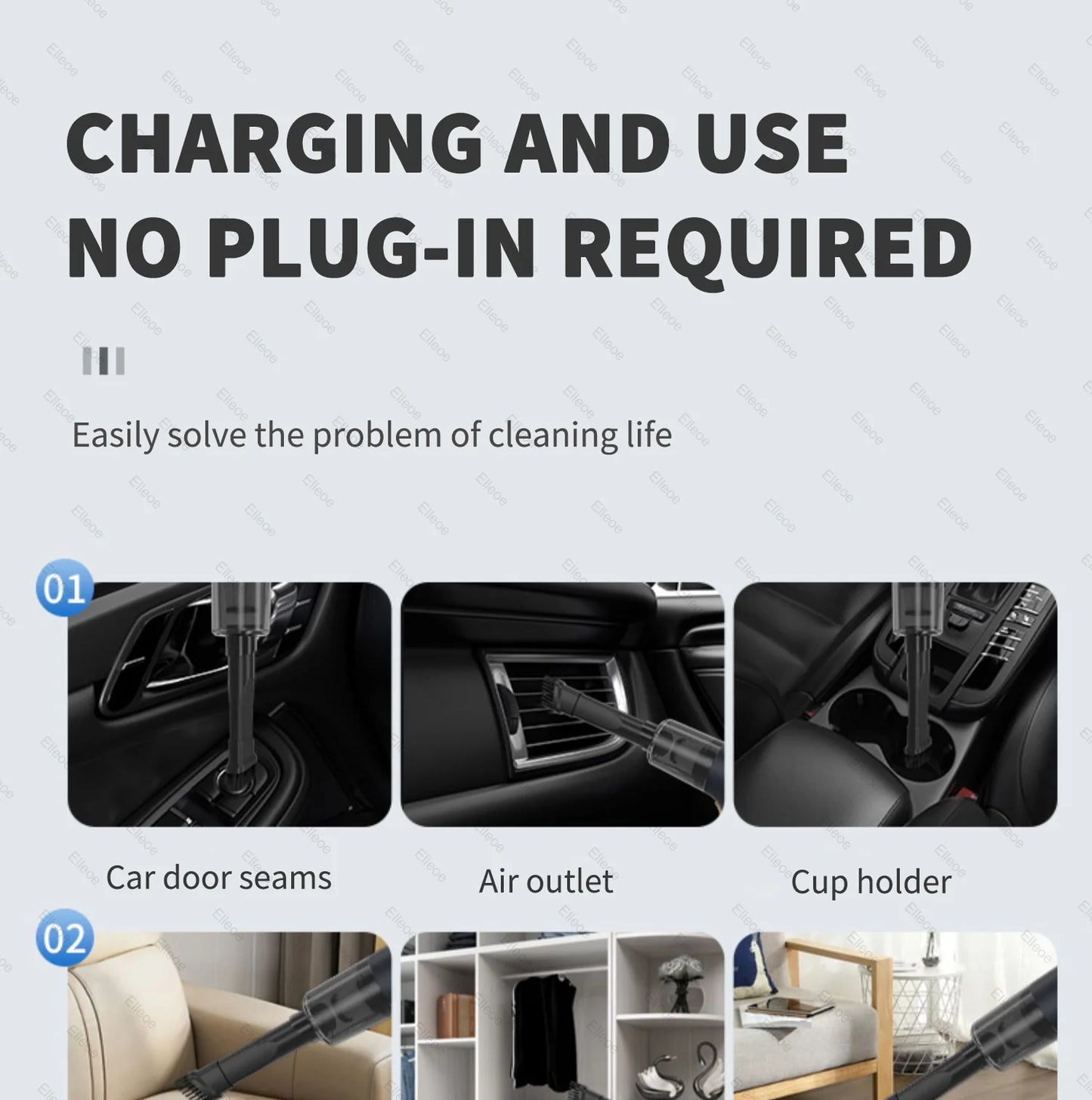 Aspirador TurboClean Car – Sem Fios 18000PA Portátil e Potente