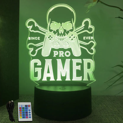 NextGlow Lâmpada Gamer 3D RGB – Iluminação LED para Setup Infantil ou Quarto Gaming