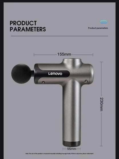 Lenovo PulseRecover Pistola de Massagem Muscular 8 Pontas – Ecrã LED e Alívio Profundo Pós-Treino