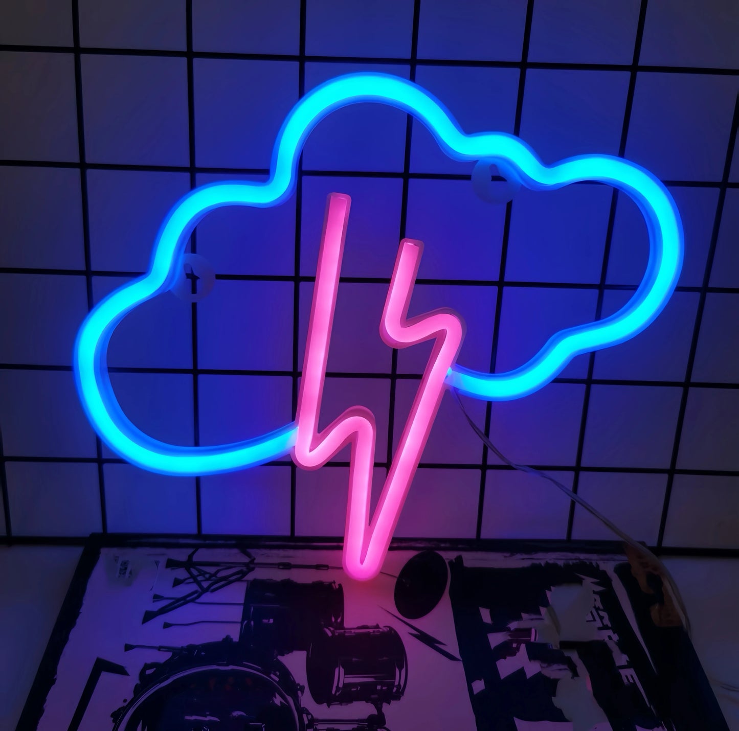 NeonSoba Placa Decorativa LED USB/Bateria – Luz Ambiente para Eventos, Quarto ou Sala de Jogos