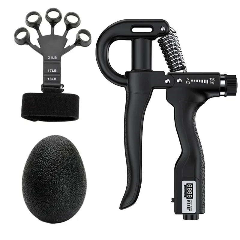 Kit PowerGrip Flex 5-120kg – Fortalecedor Ajustável com Expansor de Dedos