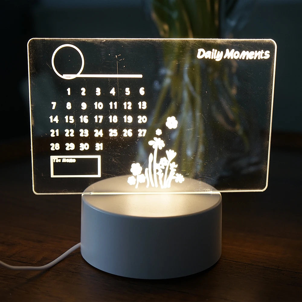 Quadro LightNote LED – Mensagens Reescrevíveis com Luz Suave USB