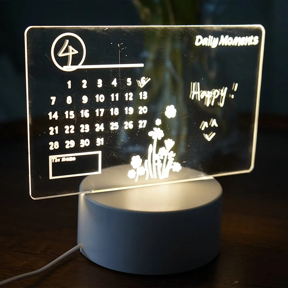 Quadro LightNote LED – Mensagens Reescrevíveis com Luz Suave USB