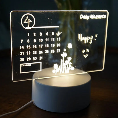 Quadro LightNote LED – Mensagens Reescrevíveis com Luz Suave USB