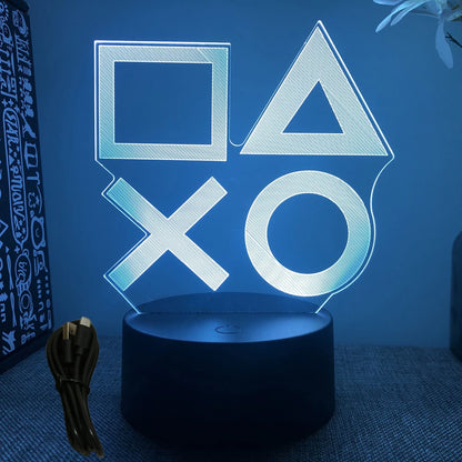 NextGlow Lâmpada Gamer 3D RGB – Iluminação LED para Setup Infantil ou Quarto Gaming