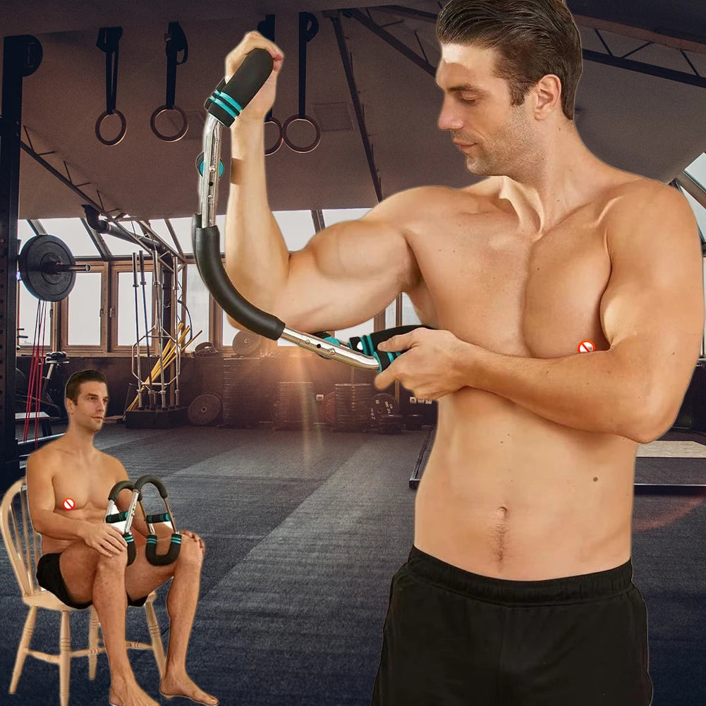 Barra FlexTrainer Pro – Exercício de Braços com Resistência Ajustável