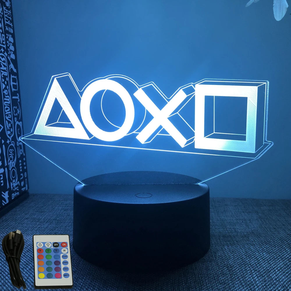 NextGlow Lâmpada Gamer 3D RGB – Iluminação LED para Setup Infantil ou Quarto Gaming